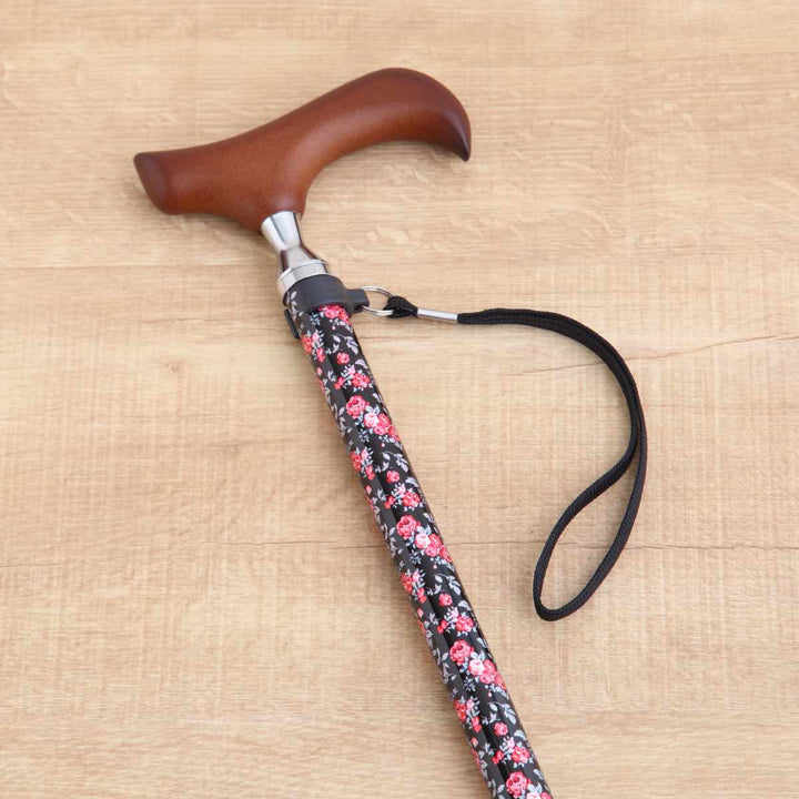 杖伸縮タイプ愛杖Eシリーズ花柄アルミスリムネック