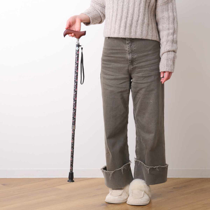 杖伸縮タイプ愛杖Eシリーズ花柄アルミスリムネック