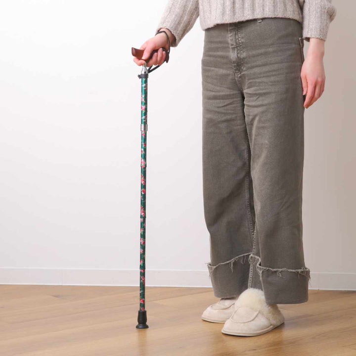 杖折りたたみタイプ愛杖Eシリーズ花柄アルミスリムネック