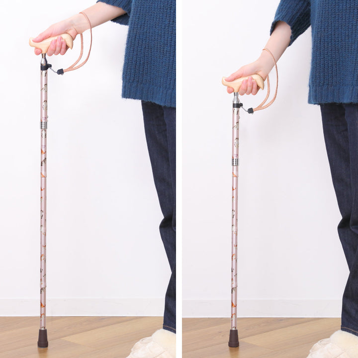 杖折りたたみタイプ愛杖ラブリードッグ犬柄