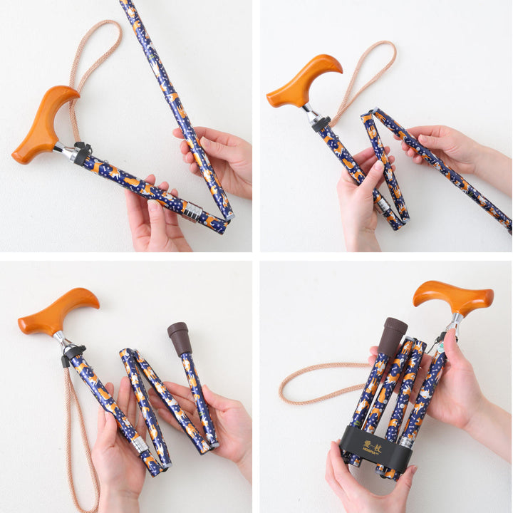 杖折りたたみタイプ愛杖ラブリードッグ犬柄