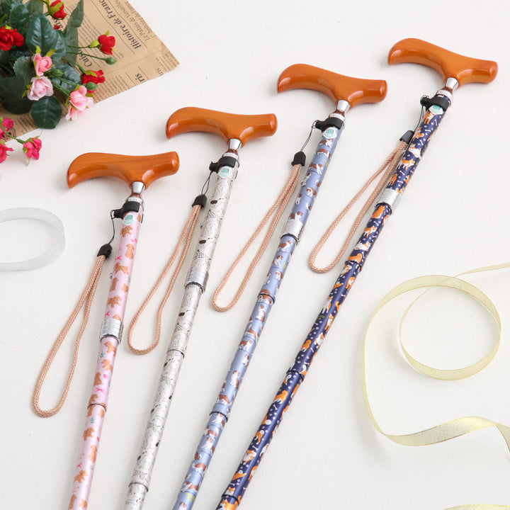 杖折りたたみタイプ愛杖ラブリードッグ犬柄