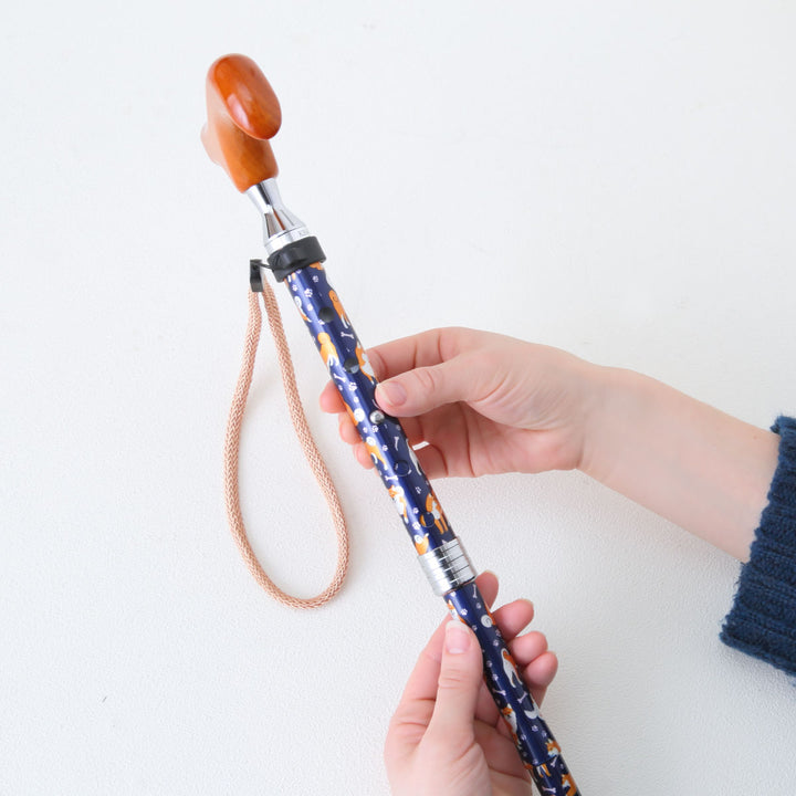 杖折りたたみタイプ愛杖ラブリードッグ犬柄