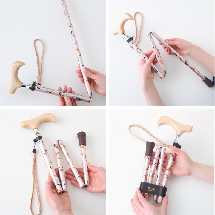 杖折りたたみ愛杖プリティキャッツ猫柄