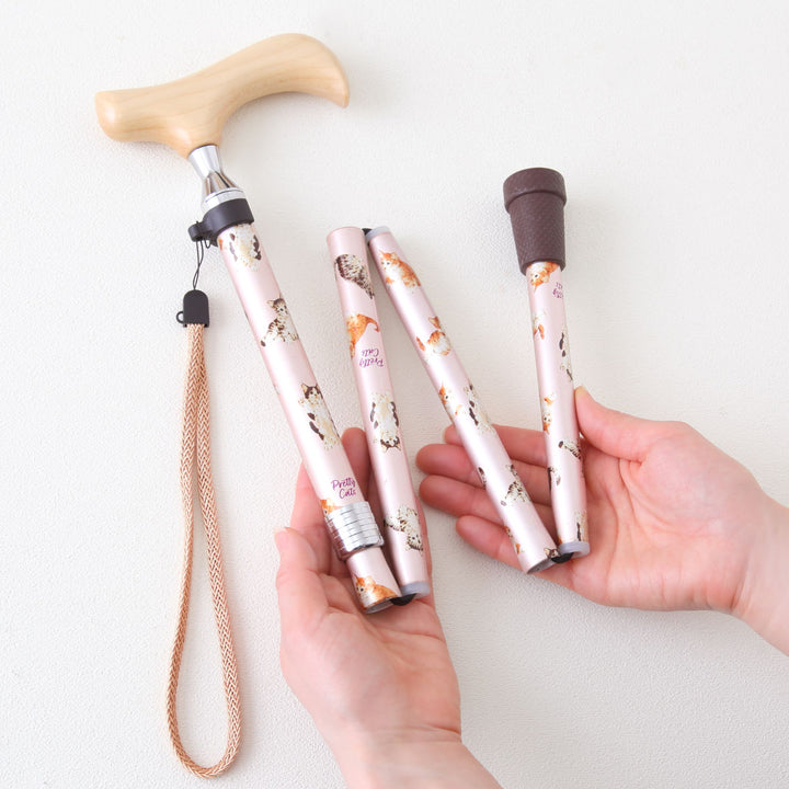 杖折りたたみ愛杖プリティキャッツ猫柄