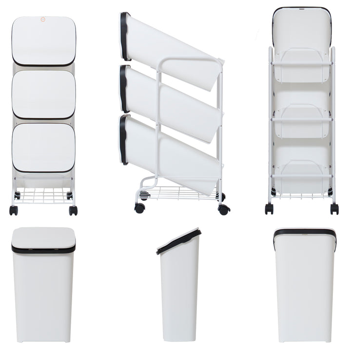 ゴミ箱3段Nスムーススタンドダストボックス