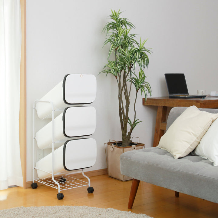 ゴミ箱3段Nスムーススタンドダストボックス