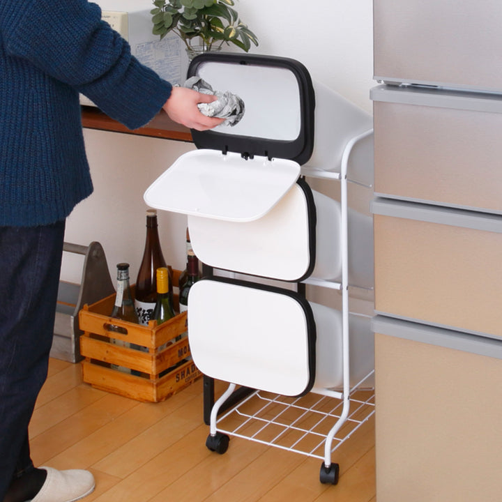 ゴミ箱3段Nスムーススタンドダストボックス