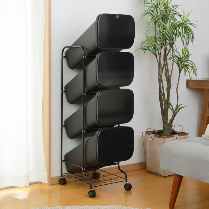 ゴミ箱4段Nスムーススタンドダストボックス