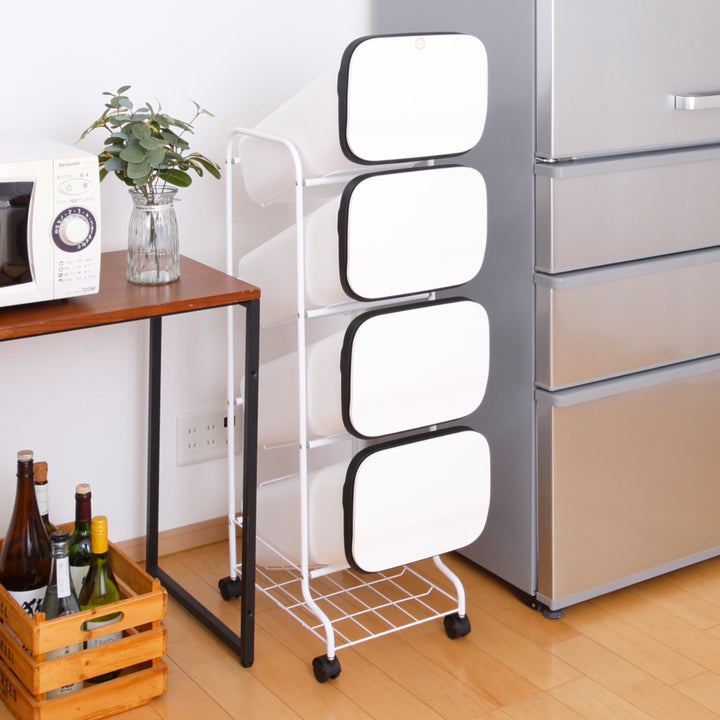 ゴミ箱4段Nスムーススタンドダストボックス