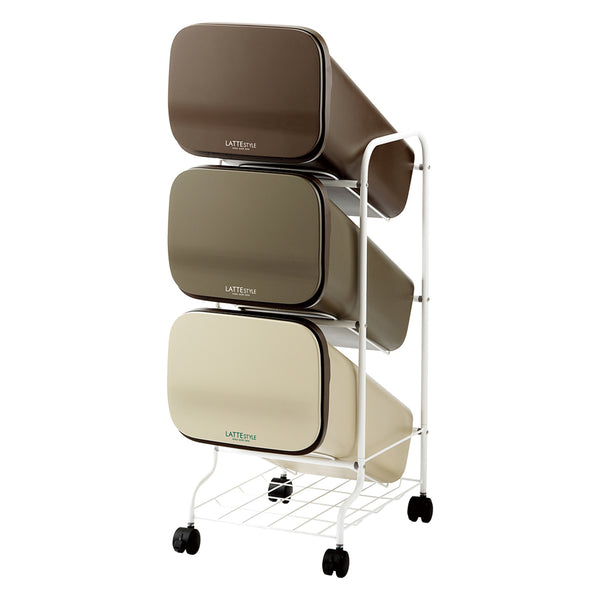 ゴミ箱3段Nラテスタイルスタンドダストボックス