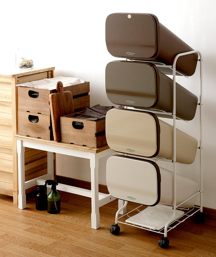 ゴミ箱4段Nラテスタイルスタンドダストボックス