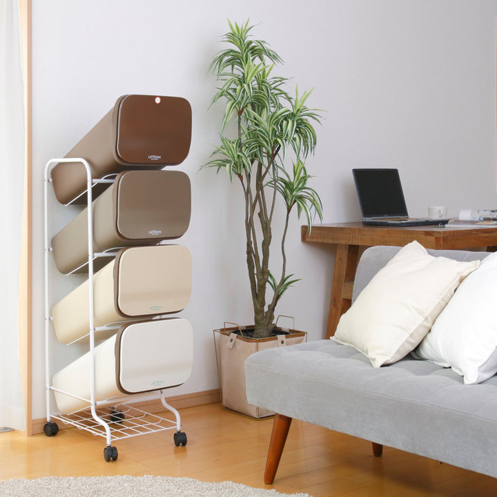 ゴミ箱4段Nラテスタイルスタンドダストボックス