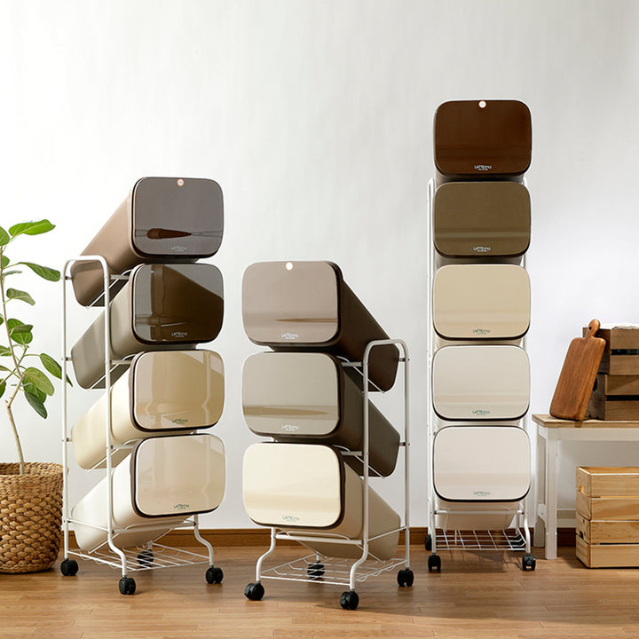 ゴミ箱4段Nラテスタイルスタンドダストボックス