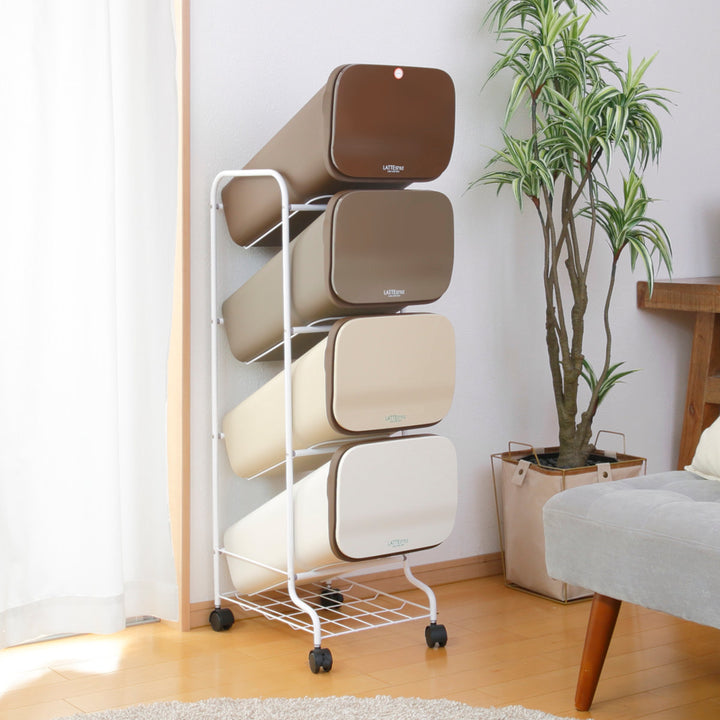 ゴミ箱4段Nラテスタイルスタンドダストボックス