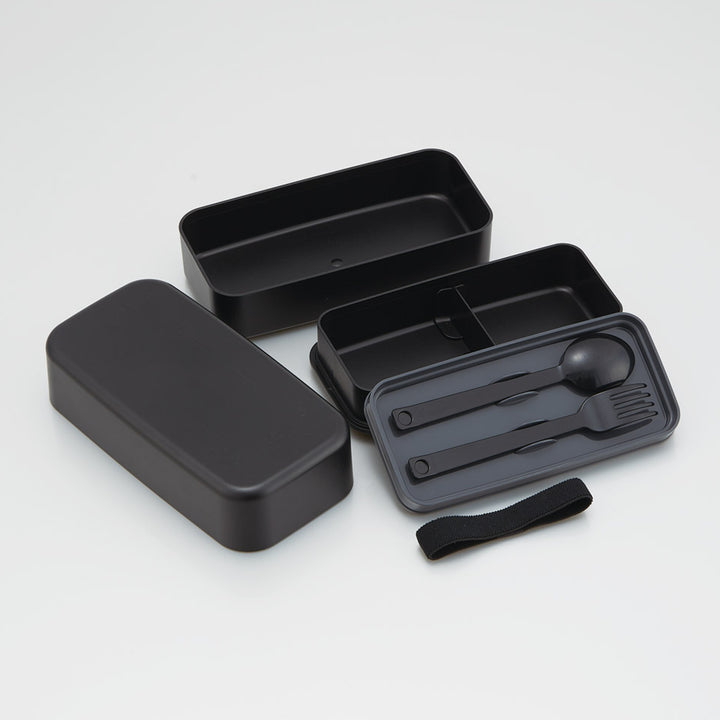 弁当箱1000mlカトラリー付ランチボックスアッシュブラック