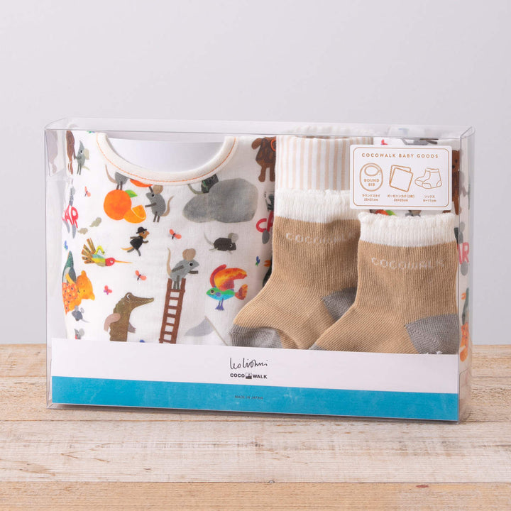ギフトセットソックスギフトBOXレオレオニ靴下ハンカチスタイ