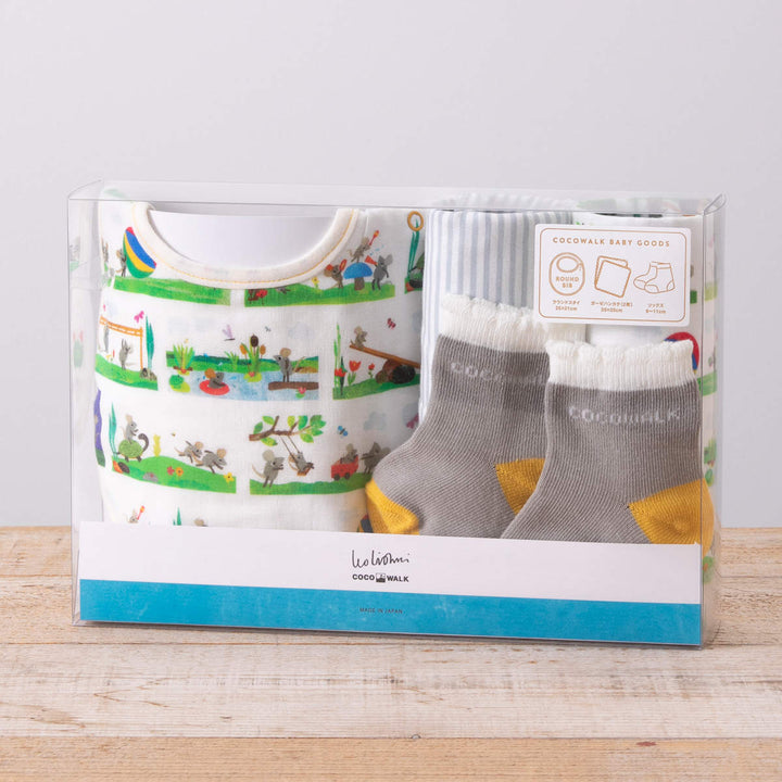 ギフトセットソックスギフトBOXレオレオニ靴下ハンカチスタイ
