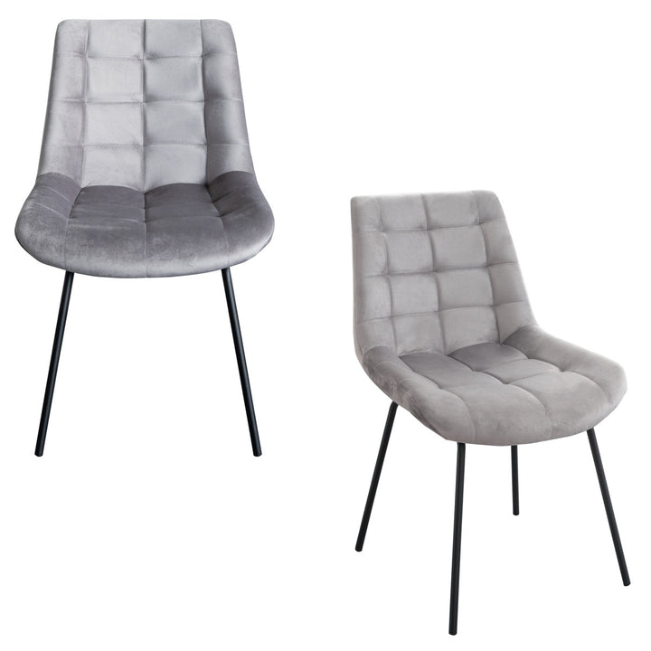 ダイニングチェア同色2脚セット座面高46cmベルベット生地レメント