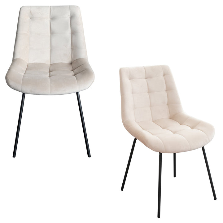 ダイニングチェア同色2脚セット座面高46cmベルベット生地レメント