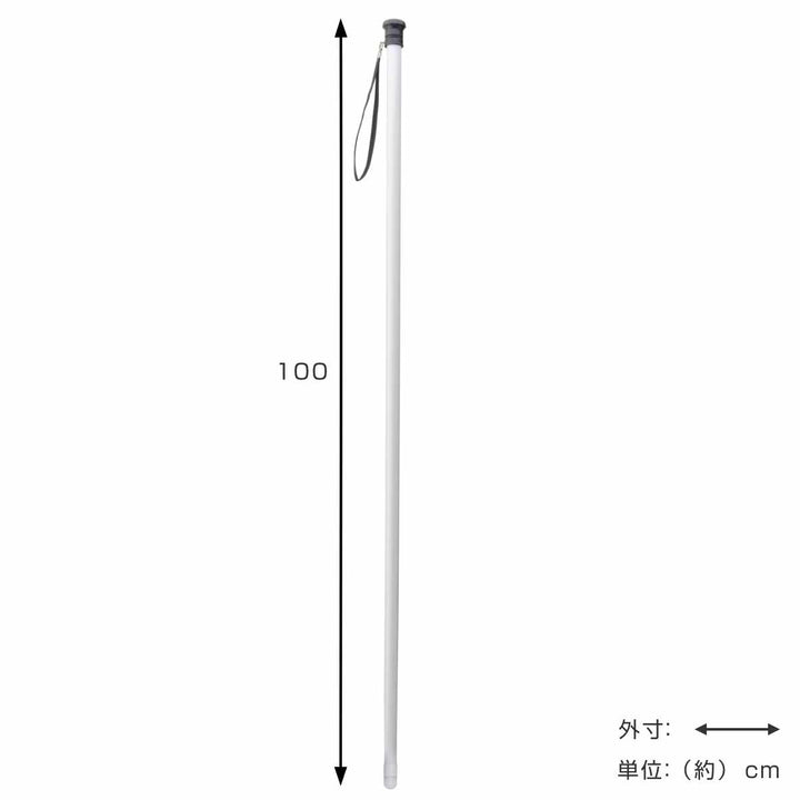 杖白杖ストレート太身木製ストラップ付