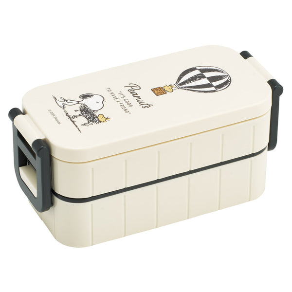 弁当箱600ml2段抗菌タイトランチボックススヌーピーバッジ