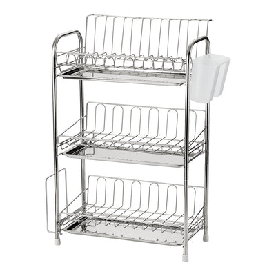 水切りラック シエラ ステンレス製 3段式 水切りバスケット スリム