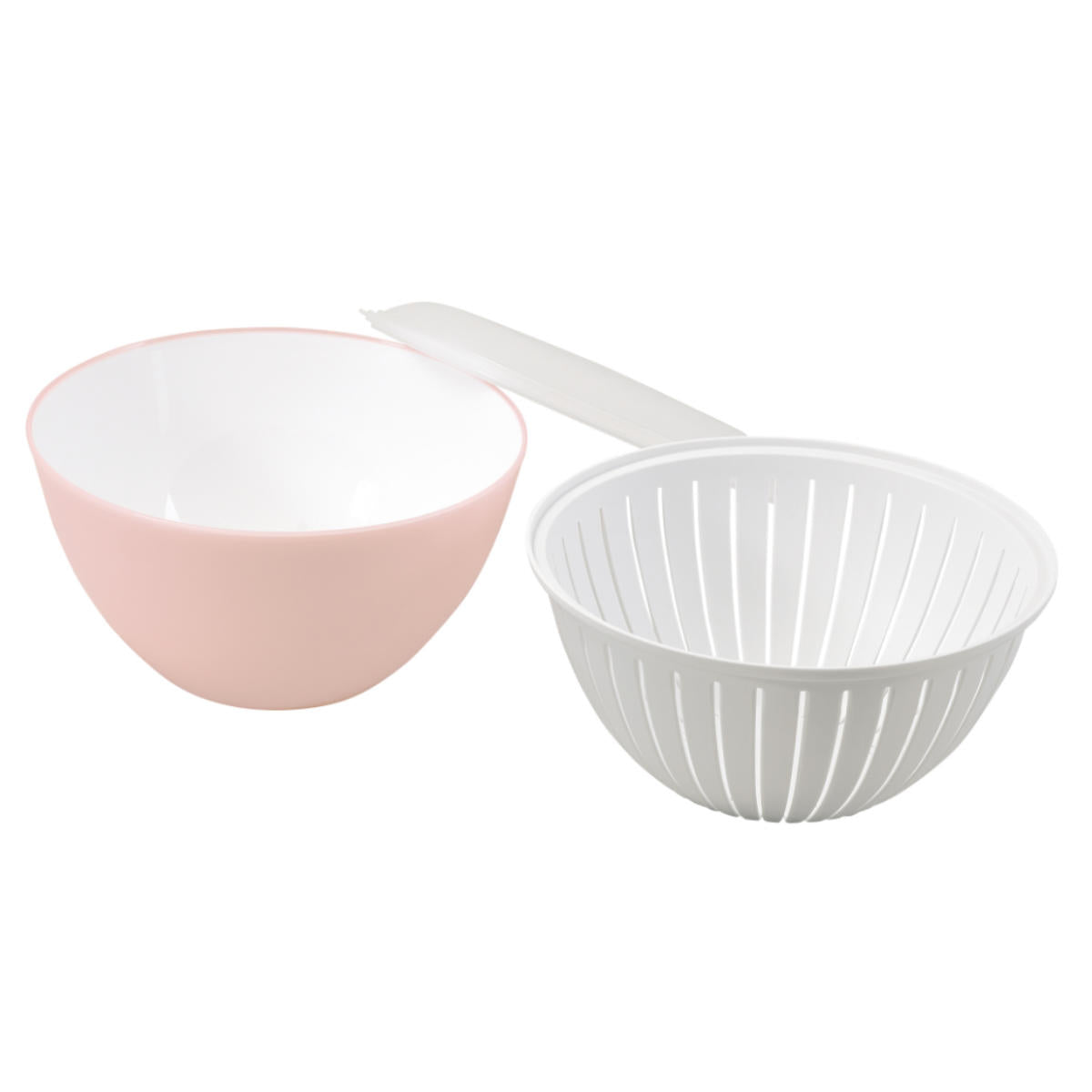 おおやぶみよ ピンクボウル 3個セット未使用品 ボウル 3点セット 19cm ザル付き 蓋付き ララシャイン 抗菌耐熱カラー