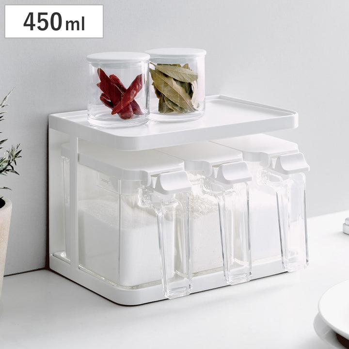 調味料ポット450ml3点セットマグネットラック付きフォルマS