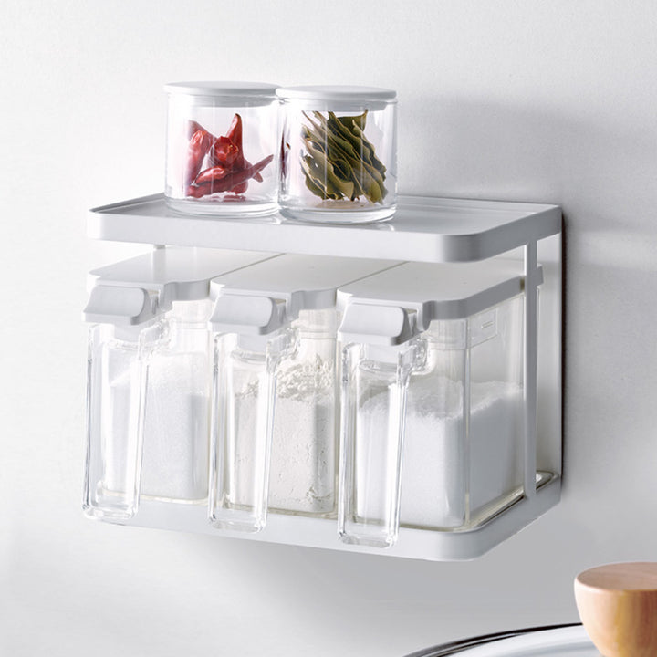 調味料ポット450ml3点セットマグネットラック付きフォルマS