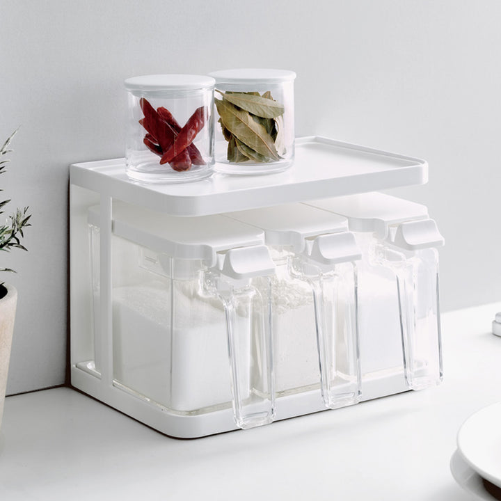 調味料ポット450ml3点セットマグネットラック付きフォルマS