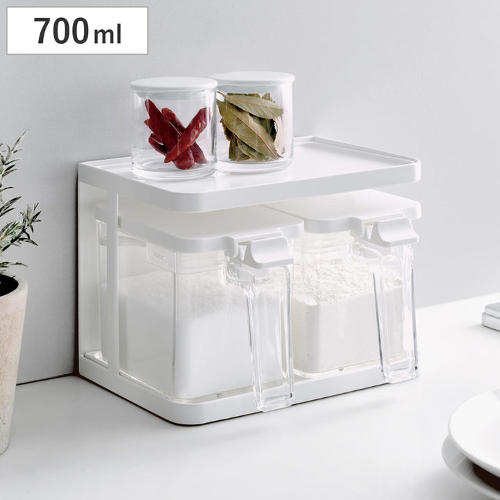 調味料ポット700ml2点セットマグネットラック付きフォルマR