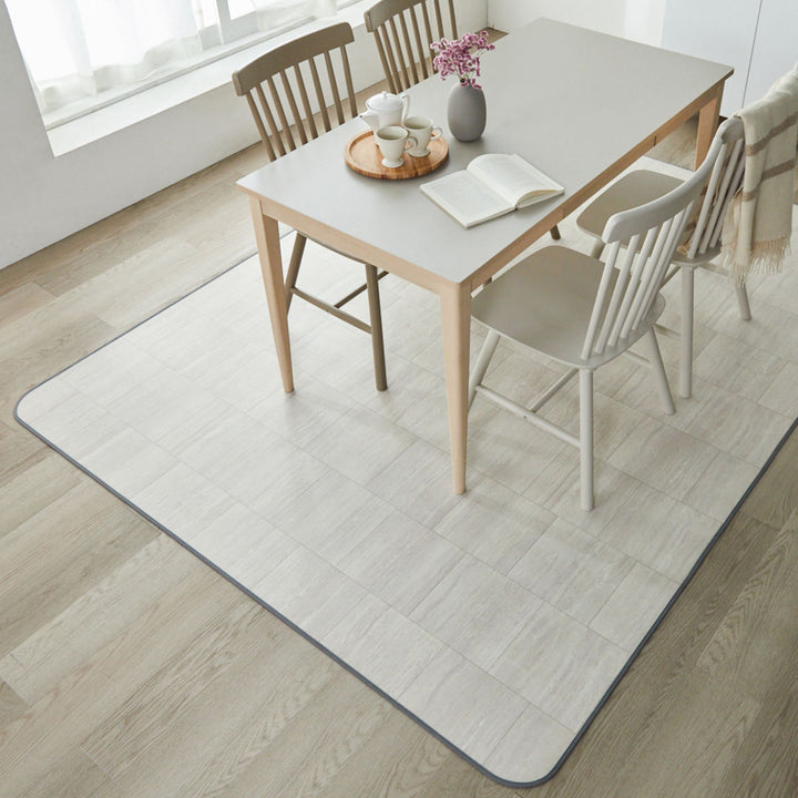 クッションフロアダイニングラグ140×300cm大理石タイル