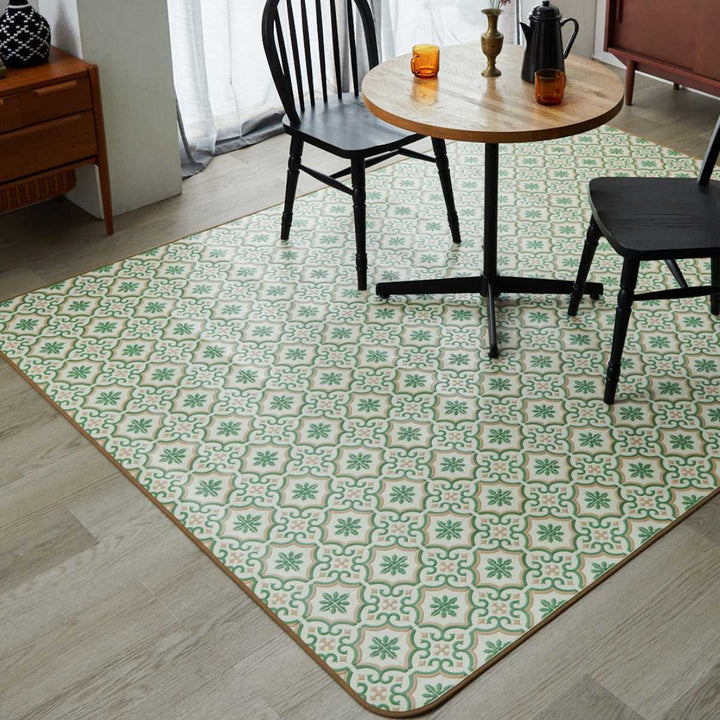 クッションフロアダイニングラグ140×180cm大理石タイル