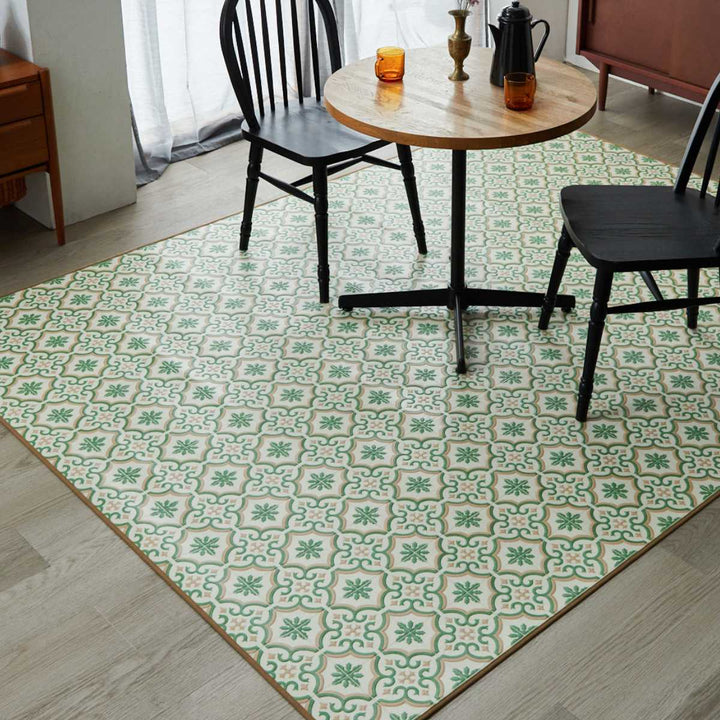 クッションフロアダイニングラグ100×240cm大理石タイル