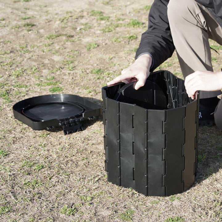 簡易トイレポータブルトイレD型折りたたみコンパクトゴミ袋凝固剤収納袋付き