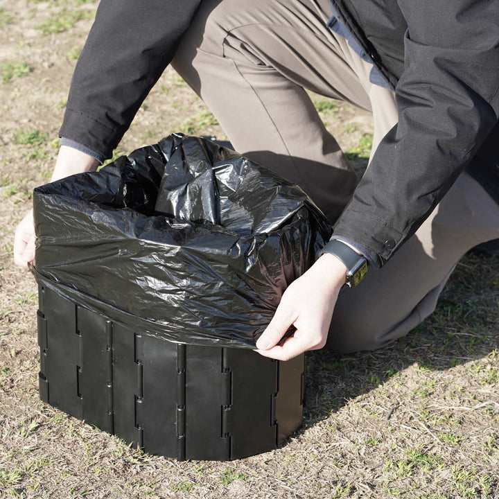 簡易トイレポータブルトイレD型折りたたみコンパクトゴミ袋凝固剤収納袋付き