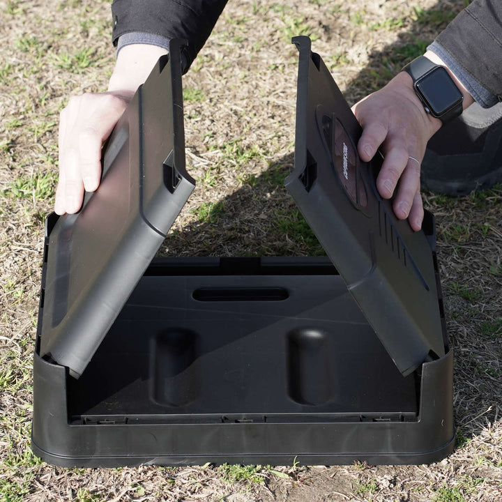 簡易トイレポータブルトイレスクウェア折りたたみコンパクトゴミ袋凝固剤収納袋付き