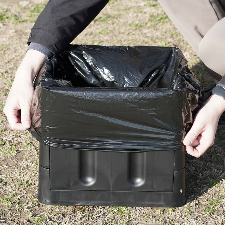 簡易トイレポータブルトイレスクウェア折りたたみコンパクトゴミ袋凝固剤収納袋付き