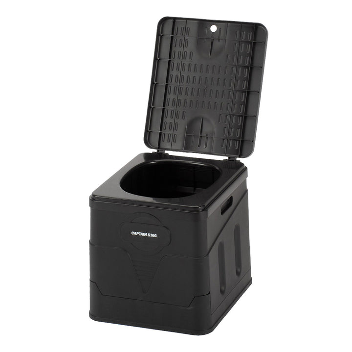 簡易トイレポータブルトイレスクウェア折りたたみコンパクトゴミ袋凝固剤収納袋付き