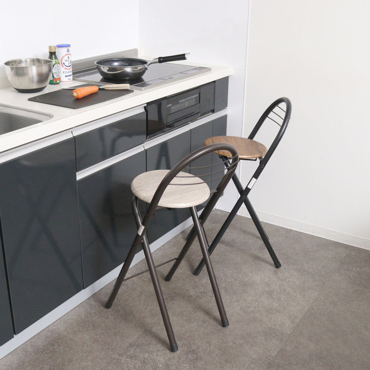 折りたたみ椅子座面高58cm背もたれ付フォールディングハイチェア