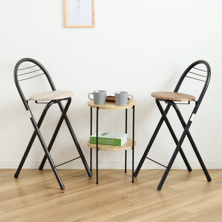 折りたたみ椅子座面高58cm背もたれ付フォールディングハイチェア