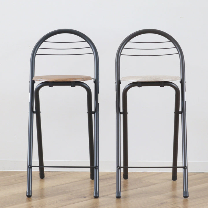 折りたたみ椅子座面高58cm背もたれ付フォールディングハイチェア