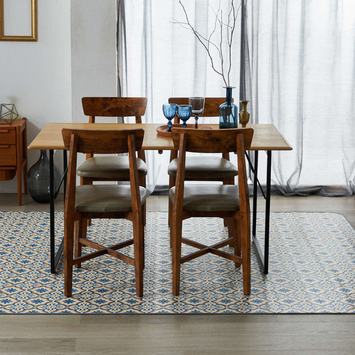 クッションフロアダイニングラグ182×220cm大理石タイル