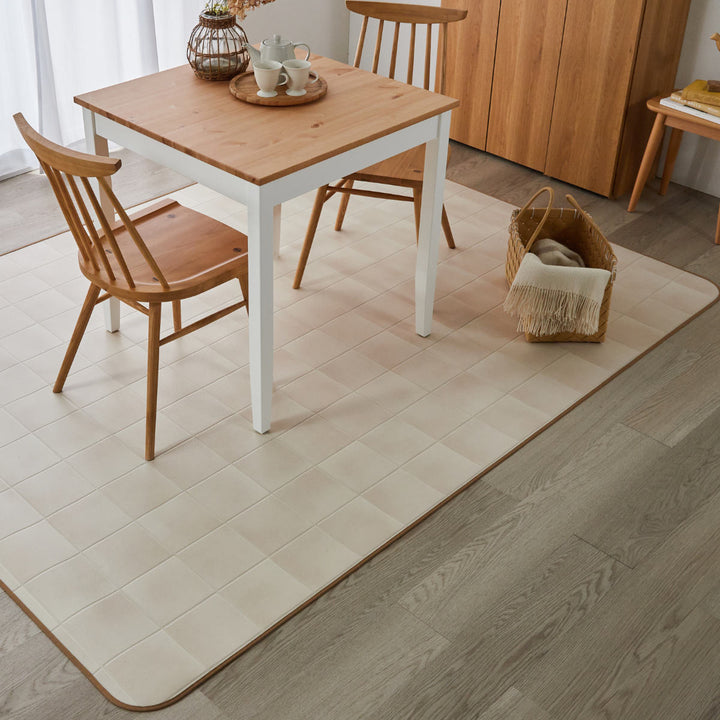 クッションフロアダイニングラグ182×220cm大理石タイル