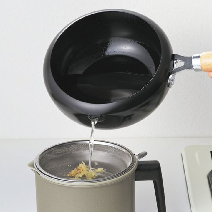 片手天ぷら鍋20cmIH対応蓋付きラルス油はねしにくい揚げ鍋