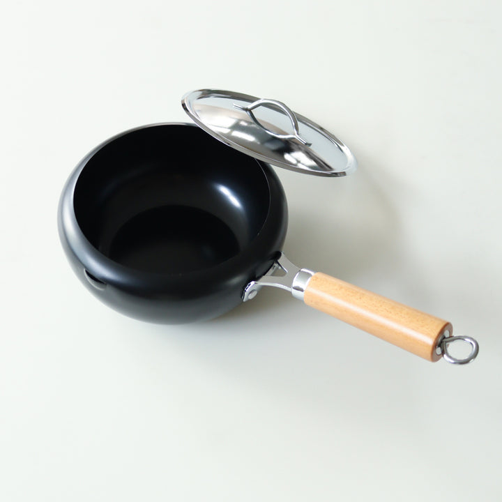 片手天ぷら鍋20cmIH対応蓋付きラルス油はねしにくい揚げ鍋