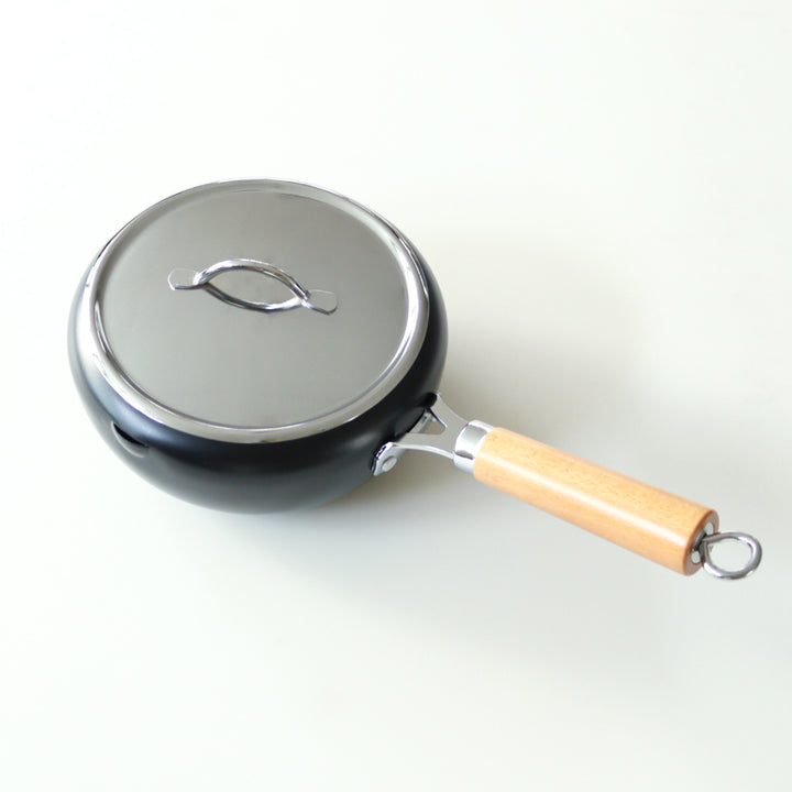 片手天ぷら鍋20cmIH対応蓋付きラルス油はねしにくい揚げ鍋