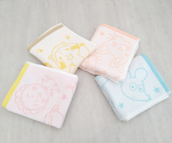 フェイスタオル絵本キャラクター無撚糸34×80cm