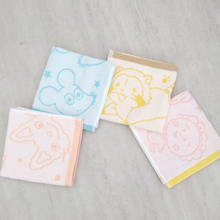ハンドタオル絵本キャラクター無撚糸34×35cm
